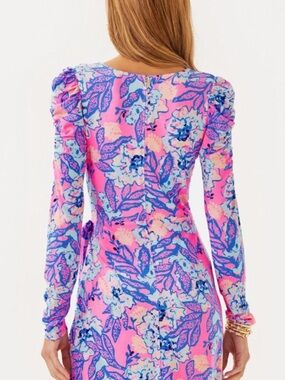 Lilly Pulitzer Jemma Wrap Romper in Pink and Blue 16 NWT NEW